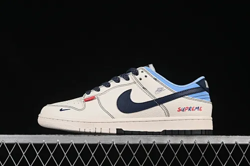 All categories Nk SB Dunk Series Nk SB Dunk Low High-end customized low-top sneakers Nike SB Dunk Low Sup series Off-white navy blue hook Anniversary high-end customized low-top casual sneakers FC1688-224